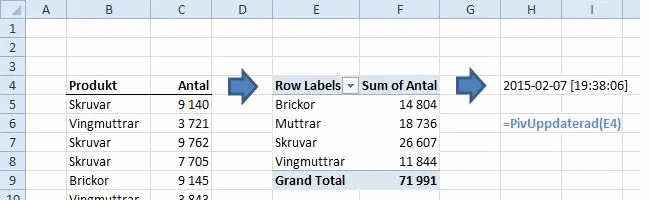 Håll koll på dina pivottabellers senaste uppdatering med enkel VBA-kod.